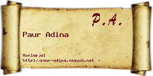 Paur Adina névjegykártya